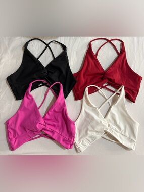 Women’s Crisscross Front Bralette Tank Top - Black, Red, Pink, White